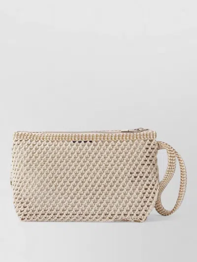 Burberry 658 Crochet Cotton Pouch Shoulder Clutch