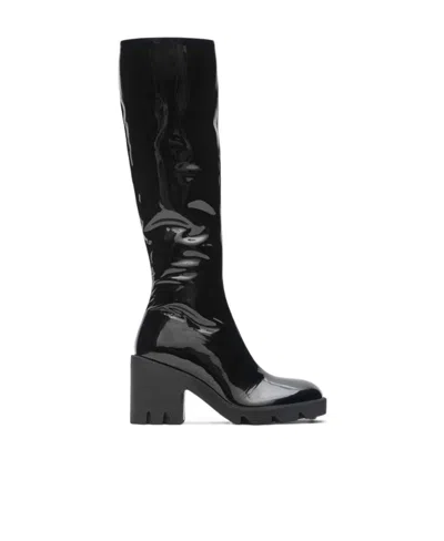 Burberry 65mm Patent Leather Boots In Black