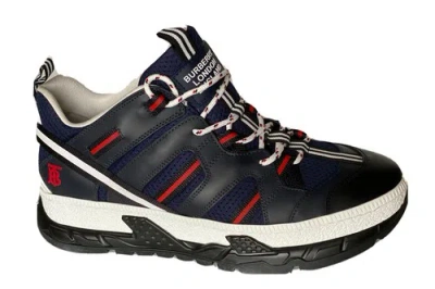 Pre-owned Burberry $720  Mf Union M Ver Men's Navy Sneakers 9 Us (42 Euro) 8024045 It In Blue/white/black