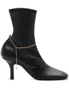 Burberry Leather Ankle Boots Chain Detail In Black