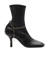 Burberry Leather Ankle Boots Chain Detail In Black