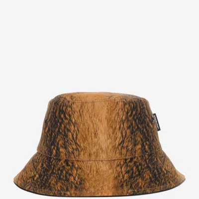 Burberry 8044079 Fur Print Cotton Bucket Hat In Brown