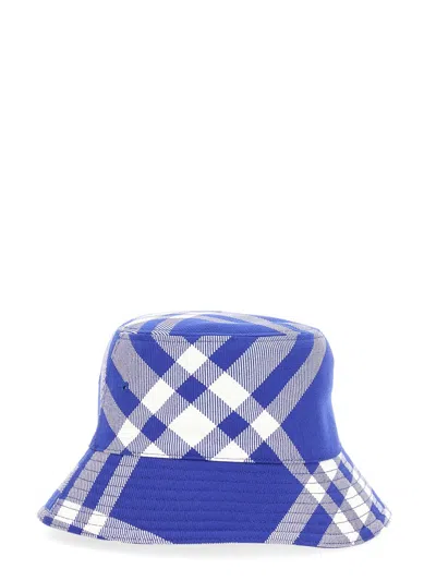 Burberry 8079490_b7369 Check Wool Polyester Bucket Hat In Purple