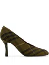 Burberry Baby Check Knit Pump In Grün
