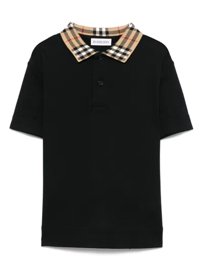 BURBERRY KB5 JOHANE CHECK EKD POLO,8105570 A1189 BLACK