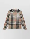 Burberry Beige Check Cashmere And Wool Cardigan Women In Brown