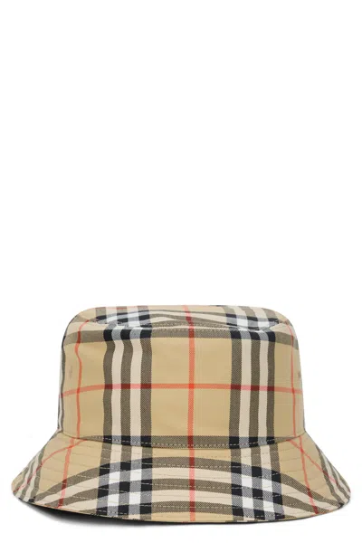 Burberry 8122481 Checkered Cotton Bucket Hat In Transparent