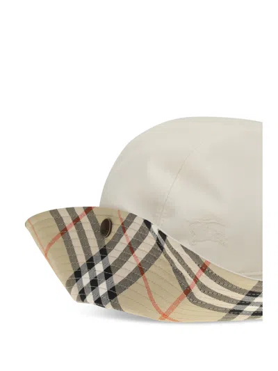Burberry 8126554 Check Cotton Bucket Hat In Beige
