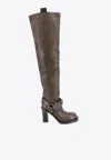 Burberry 85 Leather Over-the-knee Boots In Brown