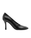 Burberry Glossy Leather Baby Pumps In Black