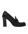 Burberry Leather Cadet Heeled Loafers In Black