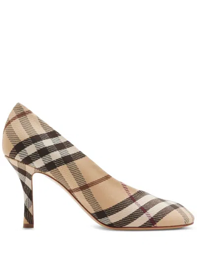 BURBERRY 85MM CHECK BABY PUMPS