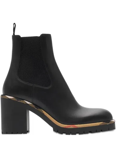 BURBERRY 85MM CHECK-TRIM BOOTS