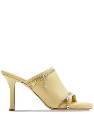 BURBERRY 85MM DECORATIVE-ZIP LEATHER SANDALS