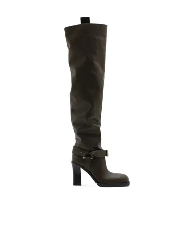 BURBERRY BURBERRY BUCKLE-STRAP OVER-THE-KNEE BOOTS