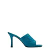 Burberry 85mm Quilted Leather Mules - Kingfisher