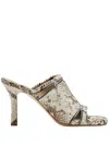 Burberry Python-embossed Zipper Mule Sandals In Neutrals