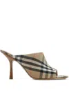 Burberry Check Mews Mules In Neutrals