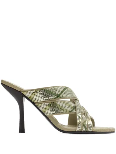Burberry 90mm Checked Mules In Neutrals