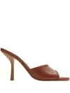 Burberry Round Toe High Heel Sandals In Brown