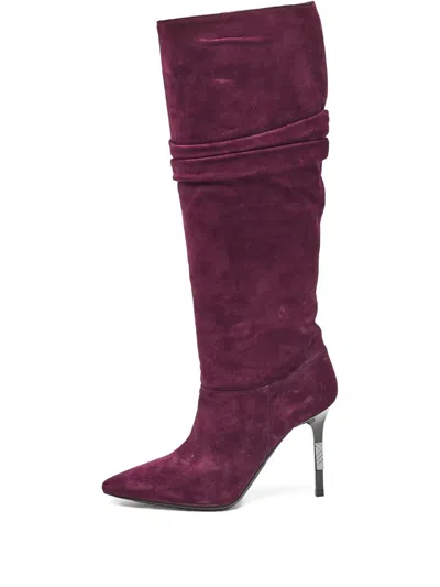 Pre-owned Burberry 90mm Suede Boots In Red