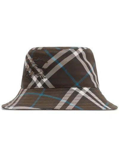 Burberry Ekd Check-print Bucket Hat In Brown