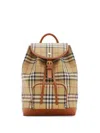 Burberry Check Drawstring Coated-cotton Backpack In 中性色