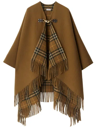 BURBERRY CHECK WOOL CAPE