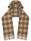 Burberry Giant Check Cashmere Hooded Scarf