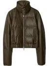 Burberry Leather Puffer Jacket In 褐色