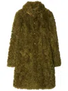 Burberry Button Front Long Coat In 绿色