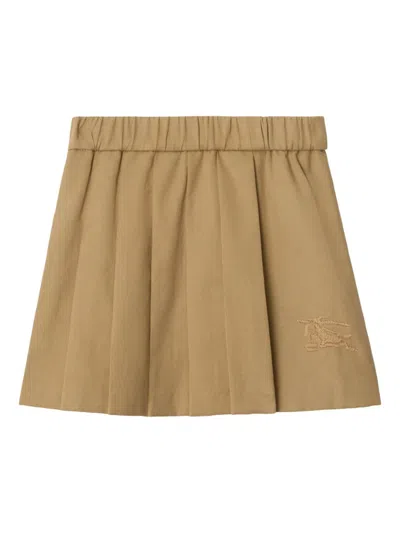 Burberry Babies' 褶饰迷你半身裙 In Brown