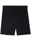 Burberry Equestrian Knight Straight Leg Shorts In 黑色