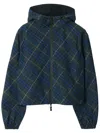 Burberry Plaid Long-sleeved Jacket In 绿色