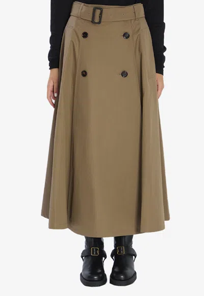 BURBERRY A-LINE MIDI TRENCH SKIRT