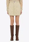 Burberry Almond Beige Quilted A-line Skirt In Beige