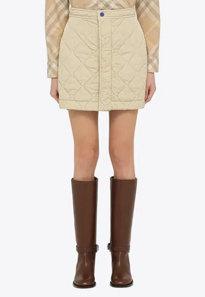 BURBERRY A-LINE QUILTED MINI SKIRT