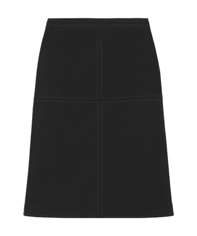Burberry A-line Skirt In Black