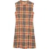 Burberry Abigail Sleeveless Check Tweed Bouclé Sheath Dress In Multi