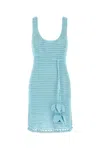Burberry Abito In Crochet Azzurro Donna