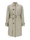 Burberry Car Coat Silk Coats And Trench Coats Gray In Gray