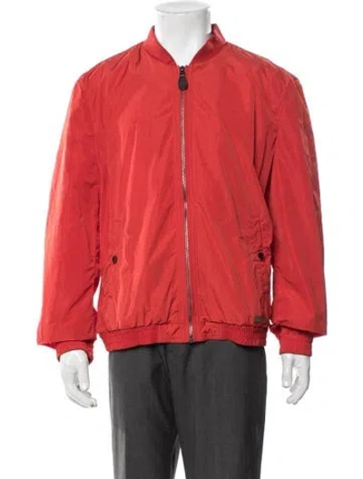 Pre-owned Burberry Abstract Check Bomber Jacket In Red
