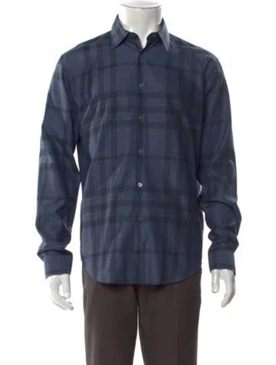 Pre-owned Burberry Abstract Check Long Sleeve Shirt In Gray