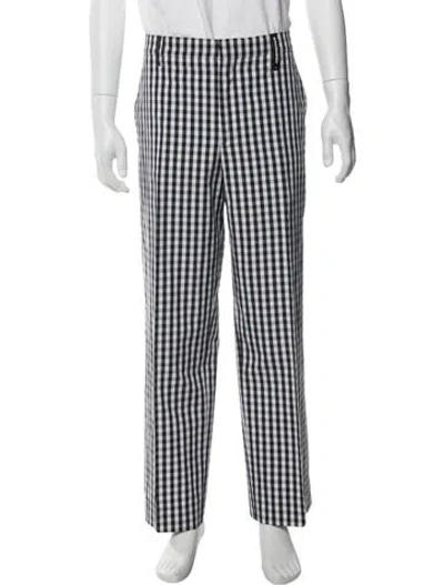 Pre-owned Burberry Abstract Check Pants W/ Tags In White