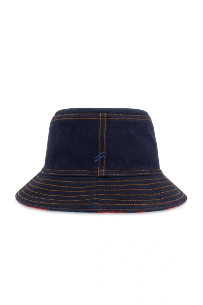 Burberry Abstract Printed Reversible Denim Bucket Hat In Multi