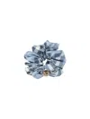 Burberry Checkered Pattern Elastic Hair Accessories Set In Blue