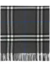 Burberry Marlborugh Grey Wool Scarf In Multicolor