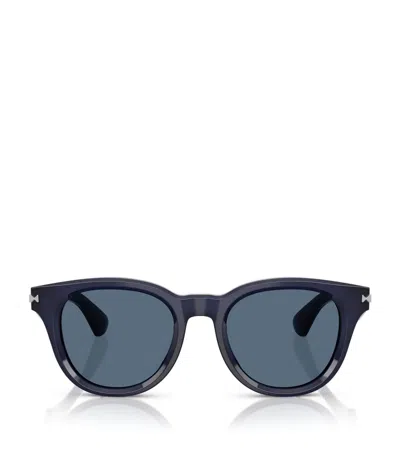 Burberry Acetate Round Sunglasses In Blue