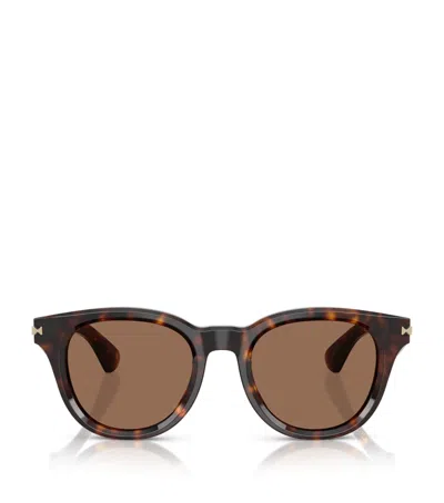 Burberry Acetate Round Sunglasses In Brown