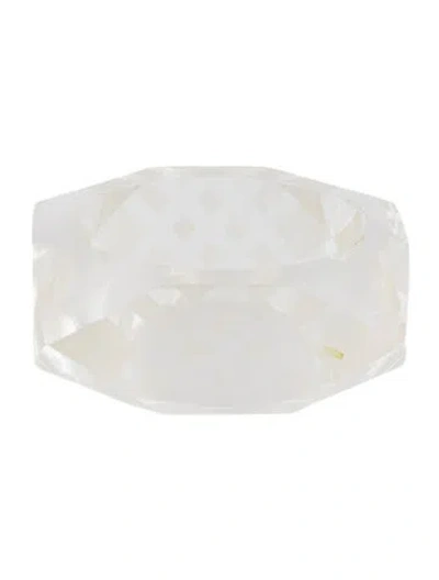 Pre-owned Burberry Acrylic Bangle Bracelet, 8" In Transparent